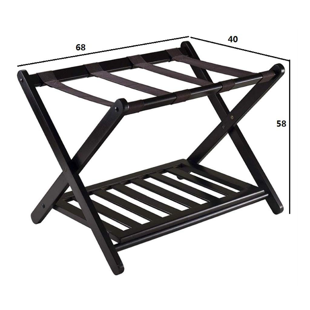 Portaequipajes plegable Portaequipajes plegable de hotel con estante Maleta de viaje de 2 capas Soporte for almacenamiento de zapatos Portaequipajes de almacenamiento extraíble for huéspedes de la cas