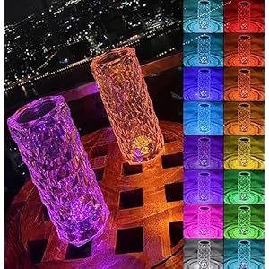 RGB Crystal Lamp,3000mAh Touch Control Rose Lamp,Crystal Table Lamp with 16 Colors Night Light with USB & Remote Control,LED Rose Diamond Touch Lamp suit for bedrooms, living rooms, dinner room