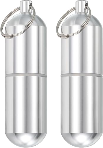 uxcell Soporte para palillos de dientes, 2 unidades, funda portátil de aleación de aluminio, bolsillo impermeable para palillos de dientes con