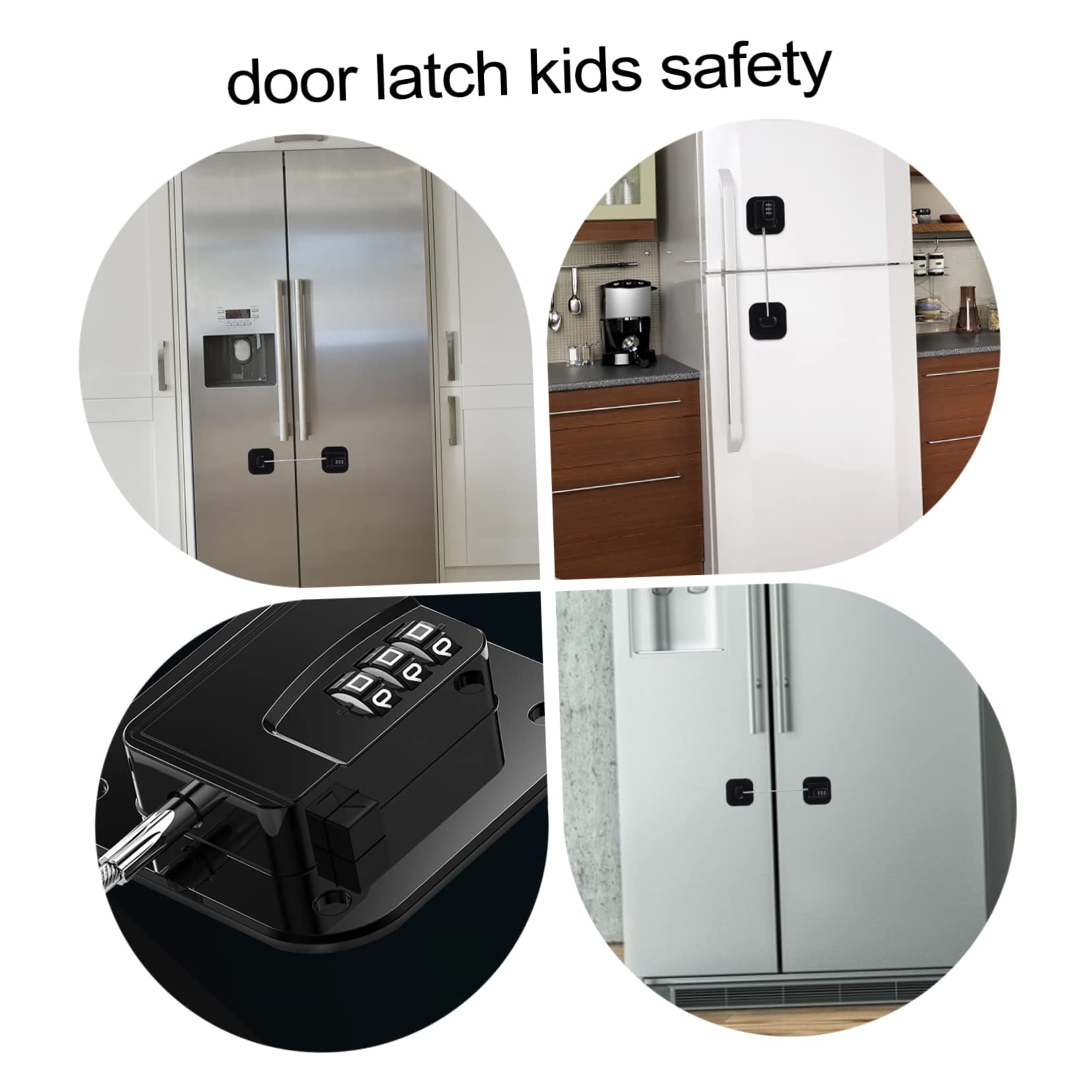 Cerraduras de Refrigerador para Niños Adhesivas Contraseña Negra