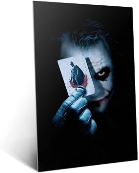 Displate Metal Poster DC Comics The Dark Knight Batman card Wall Art M | Wall-safe magnetic mounting, no drilling or tools. Easy to mount, artwork, wall decor home living room, bedrooms, offices.