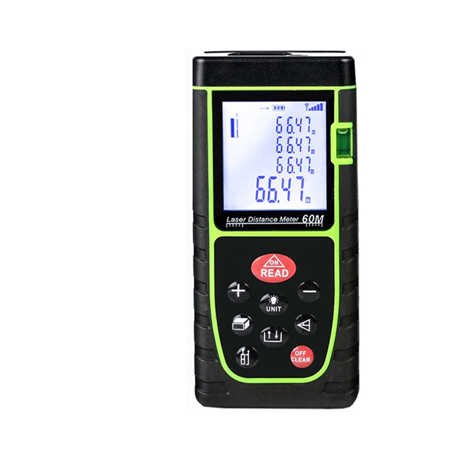 Dalmierz laserowy, Poziomica laserowa dalmierz miernik odległości 40M 60M 80M 100M dalmierz laserowy linijka Finder Diastimeter taśma miernicza D1013 Zmierz odległość, powierzchnię i objętość (Color