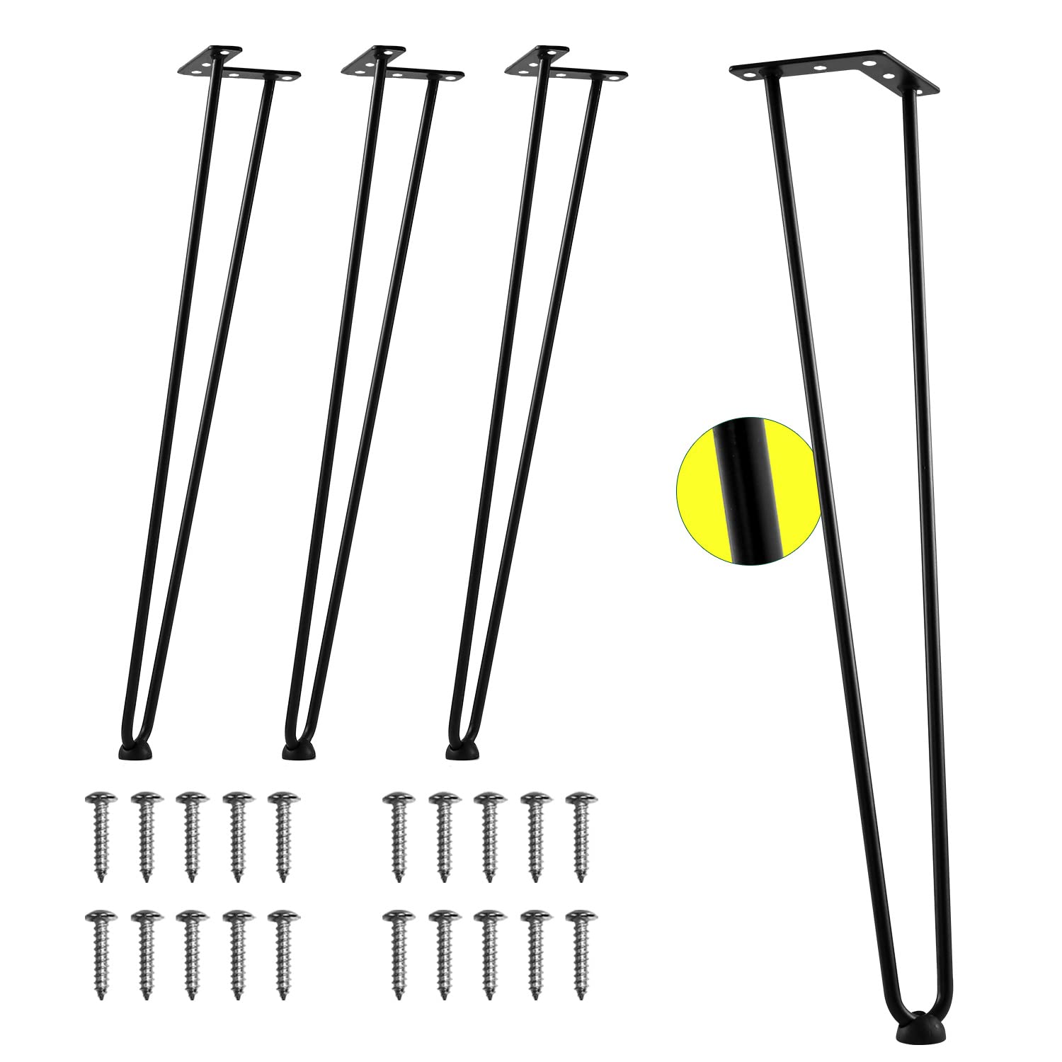 Ironalita 24 Inch Hairpin Legs Set of 4