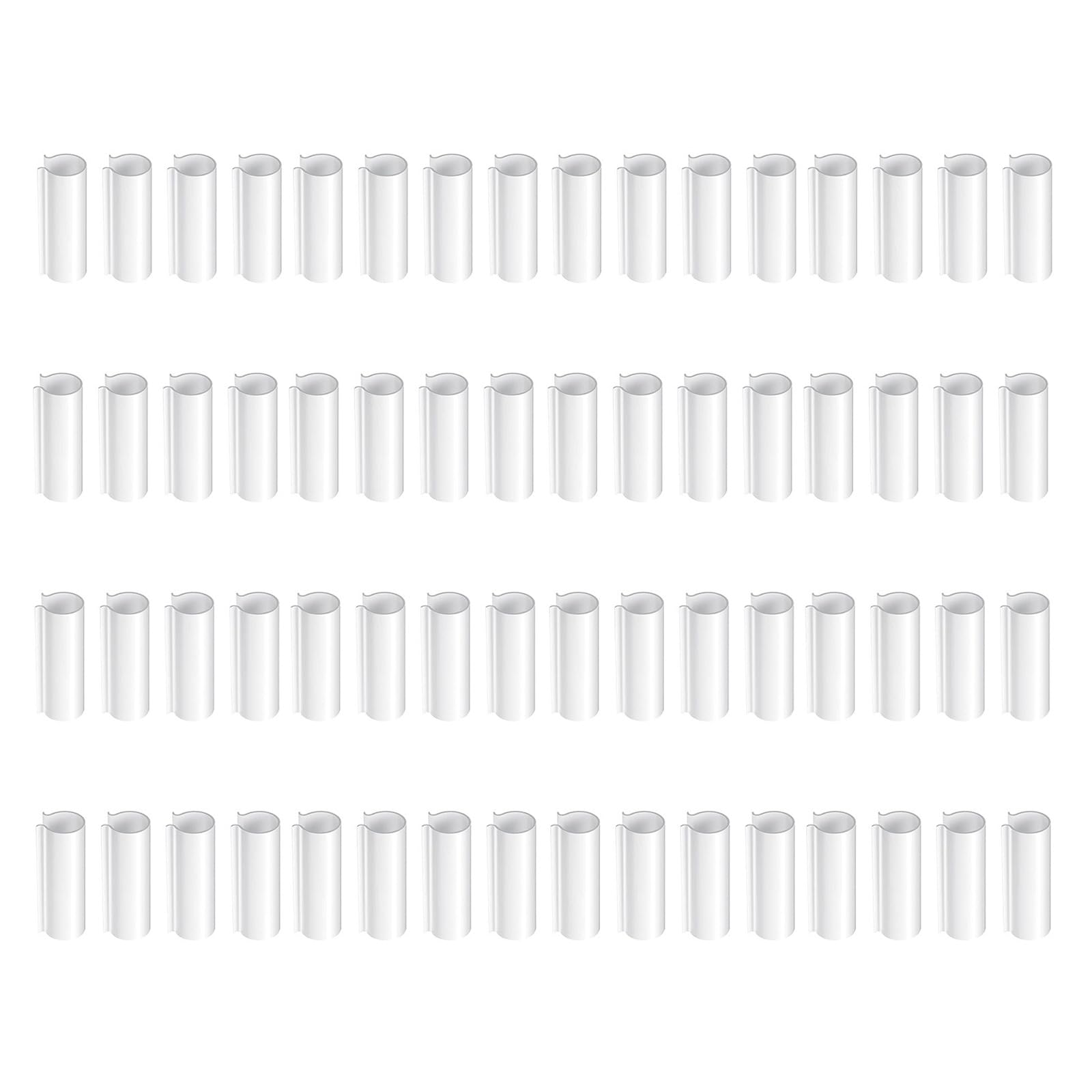 Hsioluted 64 White 6.1X1.27cm Of 32 Gardening Clips Fasteners Clamps Suitable For Greenhouse Film Shade Net Pvc Pipe Fixing Resistant Weather Resistant Plant Film Clips
