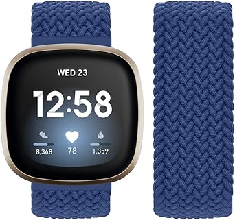 6 Stück Nylon Armbänder Für Fitbit Versa 3/Sense | Elastische Ersatzarmbänder | Verstellbar Für Damen & Herren