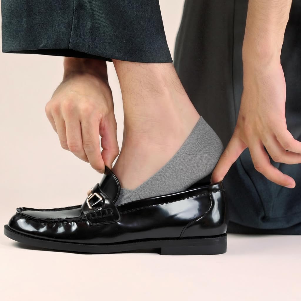 SOKA One :Les chaussettes invisibles qui tiennent en place Hommes Femmes - 5 Paires Coton Élastique 38-44 - Chaussettes Courtes Respirantes Antidérapantes pour Mocassins et Baskets