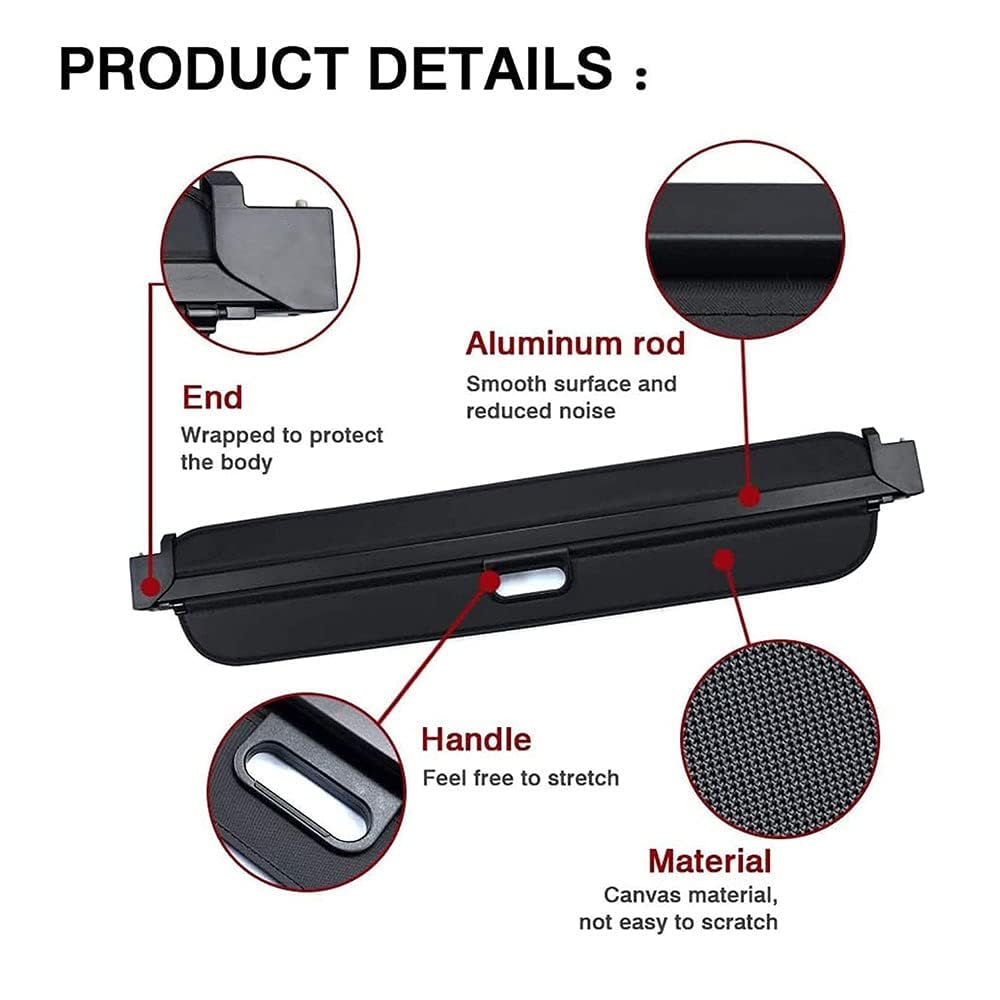 Voiture Étagère Coffre Arrière Rétractable,pour Hyundai Santa Fe 2019-2023 Cache Bagages Housse Colis Cargo Rangement Partition Bouclier Couverture