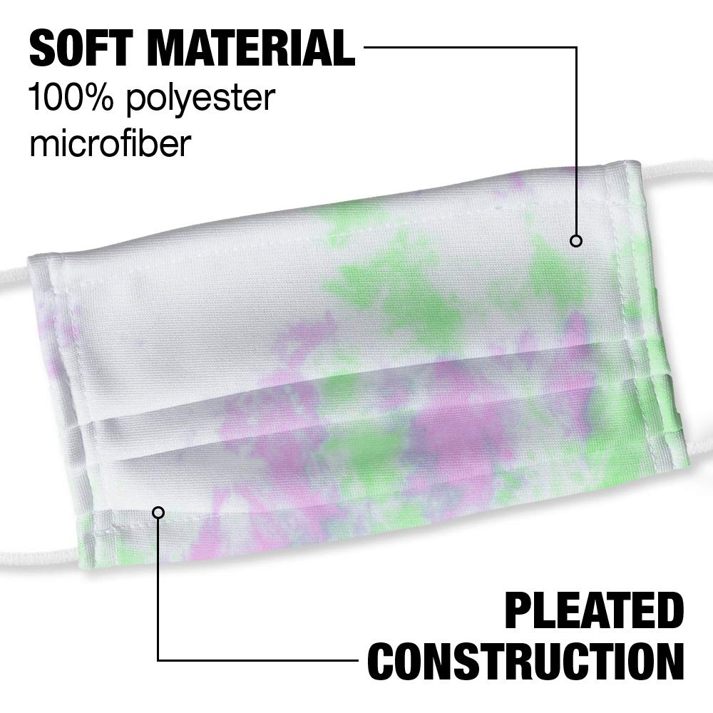 Tie Dye Purple And Green 1-Ply Reusable Face Mask Covering with Adjustable Nose Wire, Unisex