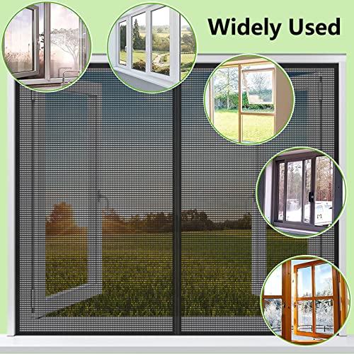 Mosquitera para ventana contra insectos con imán negro de 85x150cm 6