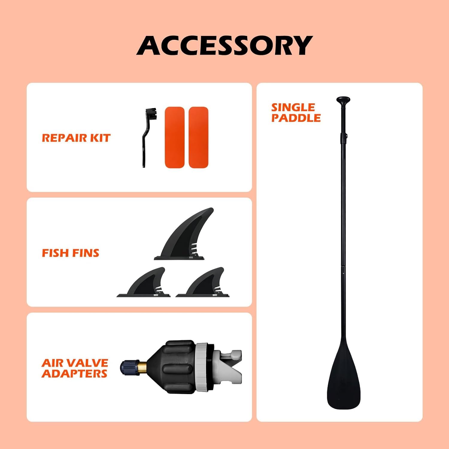 FunWater Tabla de Paddle Surf Hinchable, Ultraligera para Todos los Niveles, Tabla de Paddle Surf con Remo Ajustable, Tres Aletas, Kit de Mantenimiento, Conector de Válvula