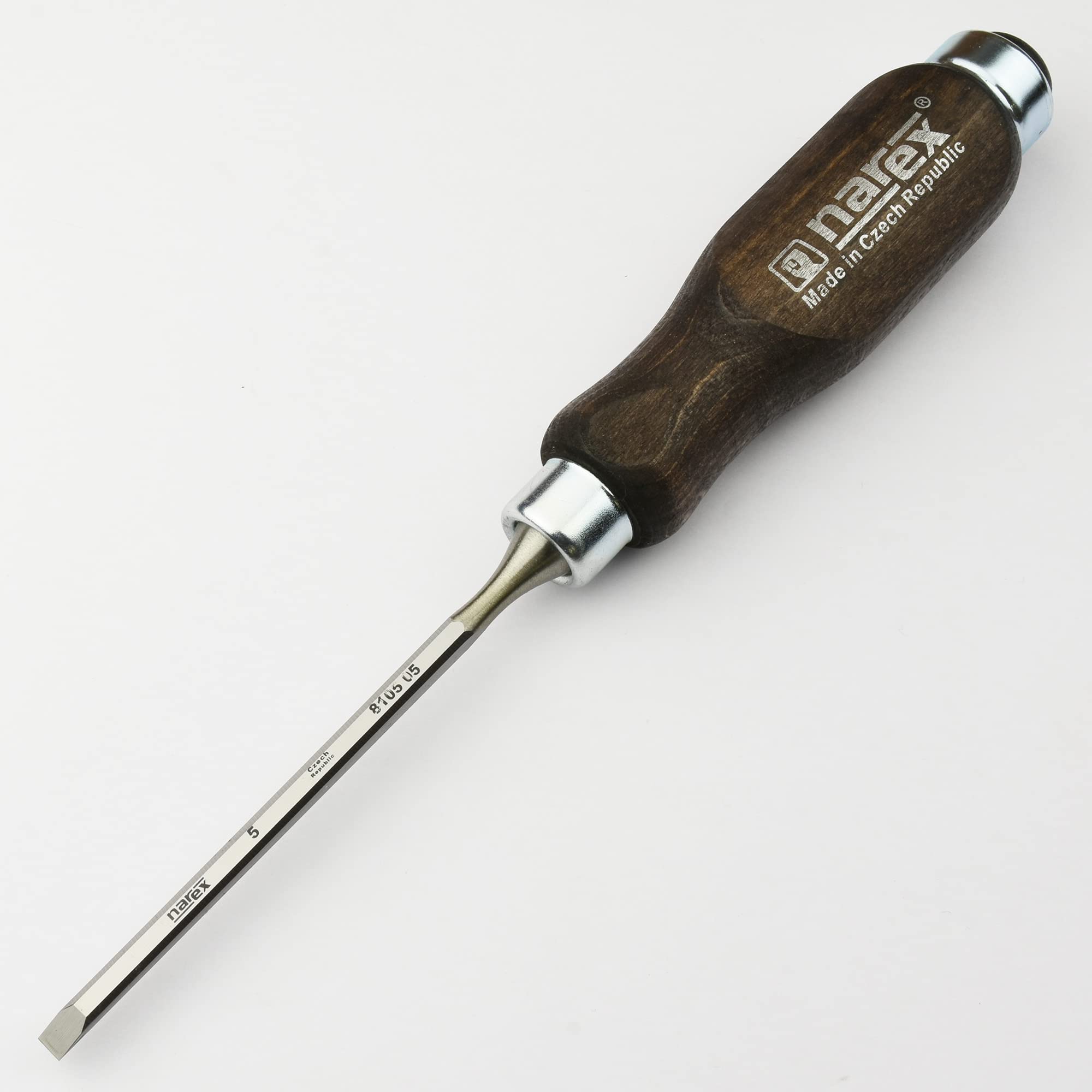Narex Multicoloured Piercing Chisel - Flat With Dark Grip - 5 Mm