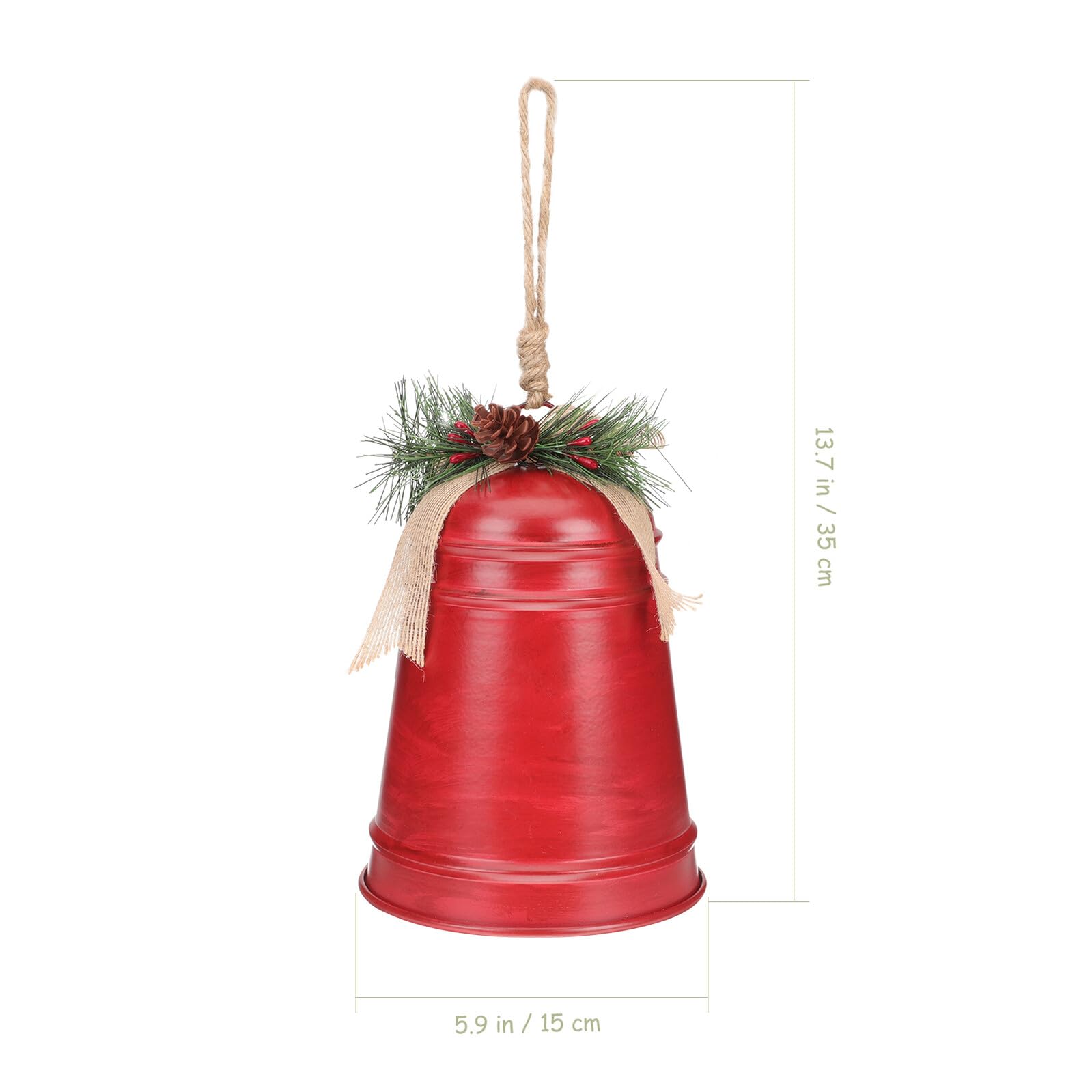 Uonlytech Campana di Natale Decorativa in Metallo Rossa da Appendere per Albero Porta e Parete Ciondolo Sonoro per Festa Natalizia e Decorazioni per la Casa