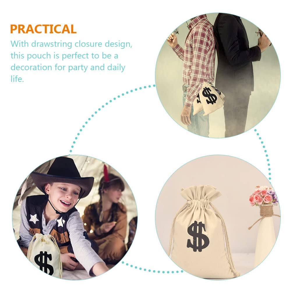 Toyvian Sign Drawstring Bags 6-Pack Money Treat Bags for Pirate Themed Party Candy Storage and Cosplay Props 9.45X6.69In - Image 2
