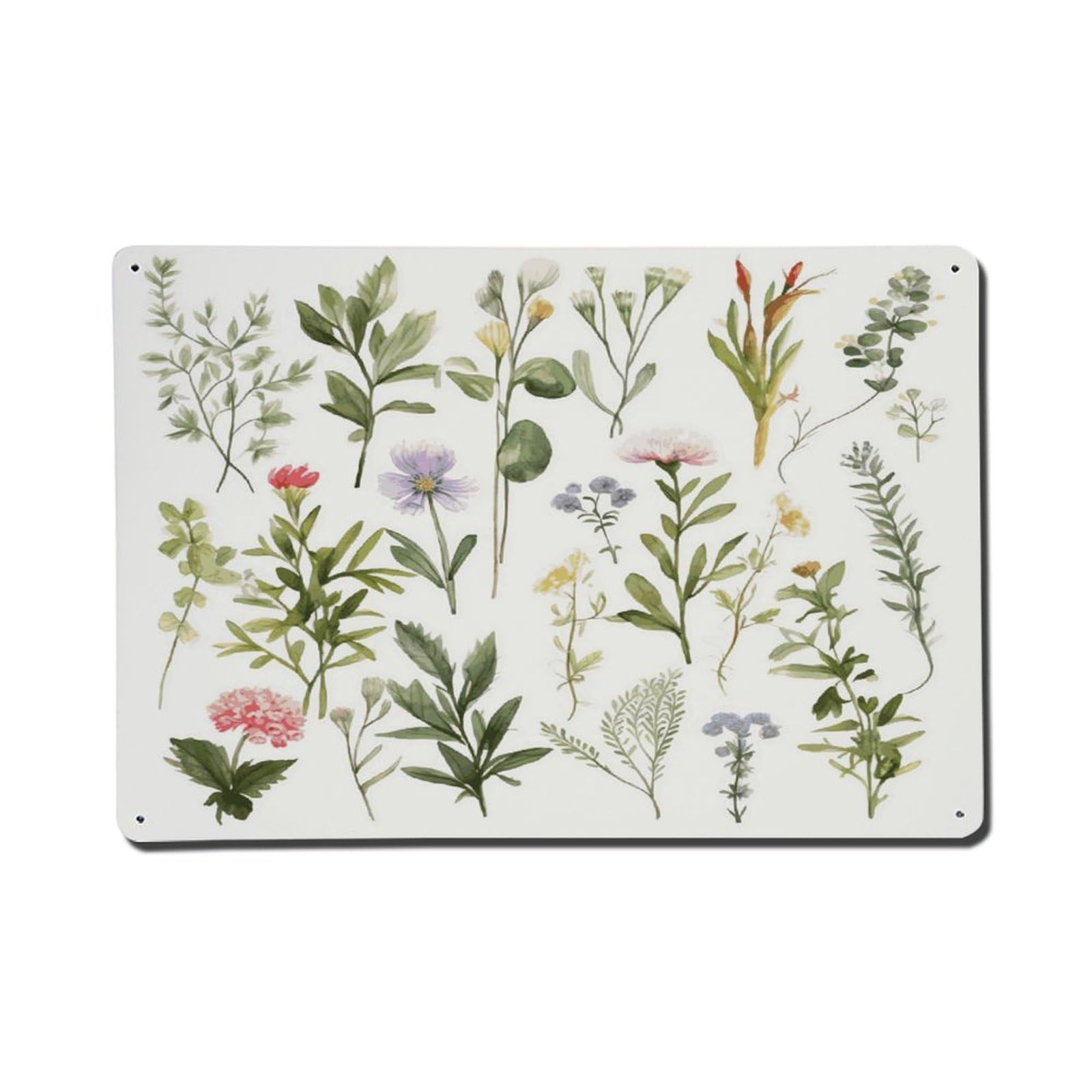 Adfgyerh Style Season Watercolors Of Herbs Flowersb Metal Signs Funny, Aluminum Tin Sign Indoor Outdoor Decor, Vintage Signs For Home Office Kitchen Bar Cafe Garden Farmhouse Wall Decor