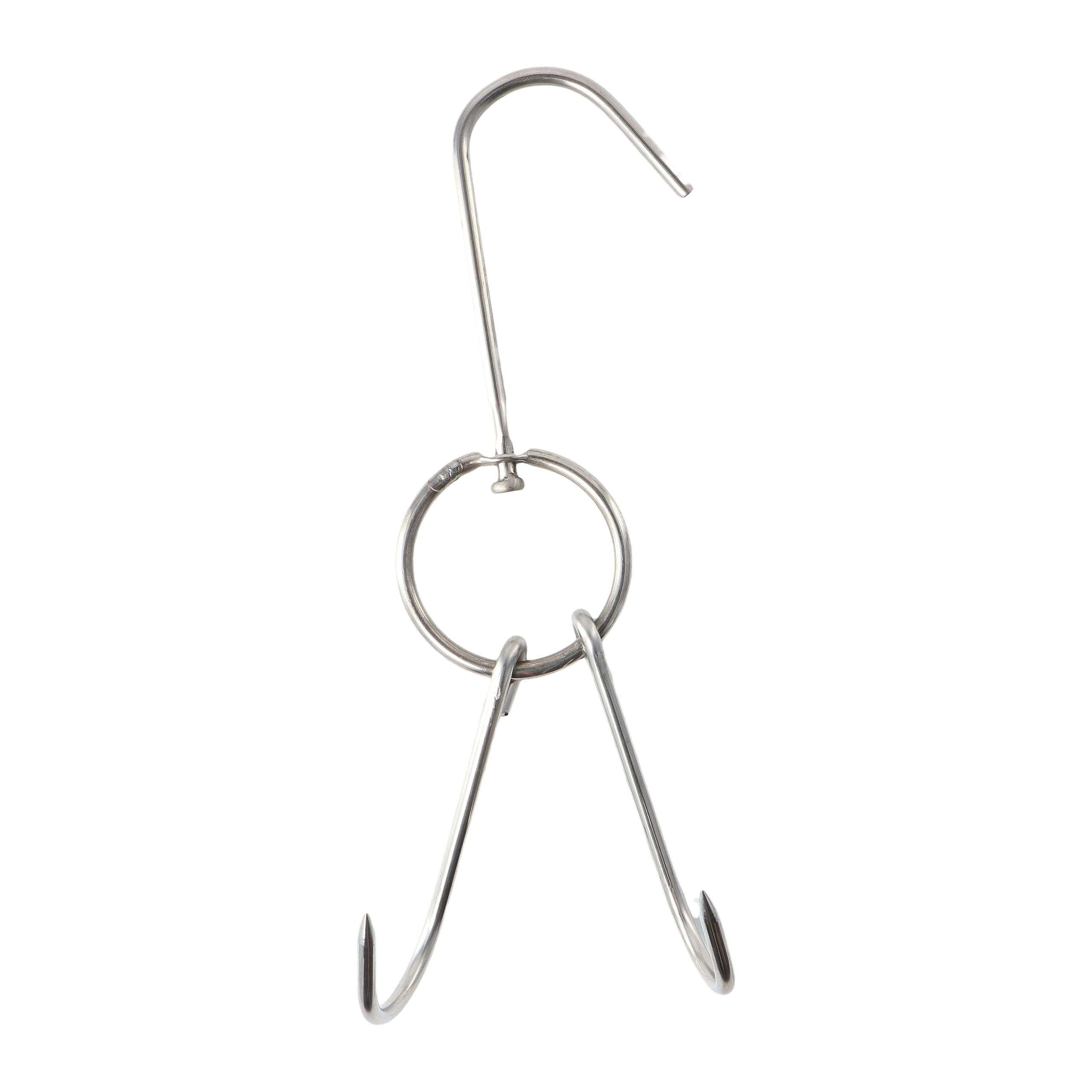 Leadigol Stainless Steel Double Meat Hooks,Hooks Grill Sausage Storage Hanger Goose Kitchen Duck Turkey BBQ Tools