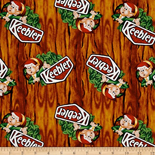 Springs Creative Products "Kelloggs Keebler Elf in Tree" Quilt Fabric, Brown