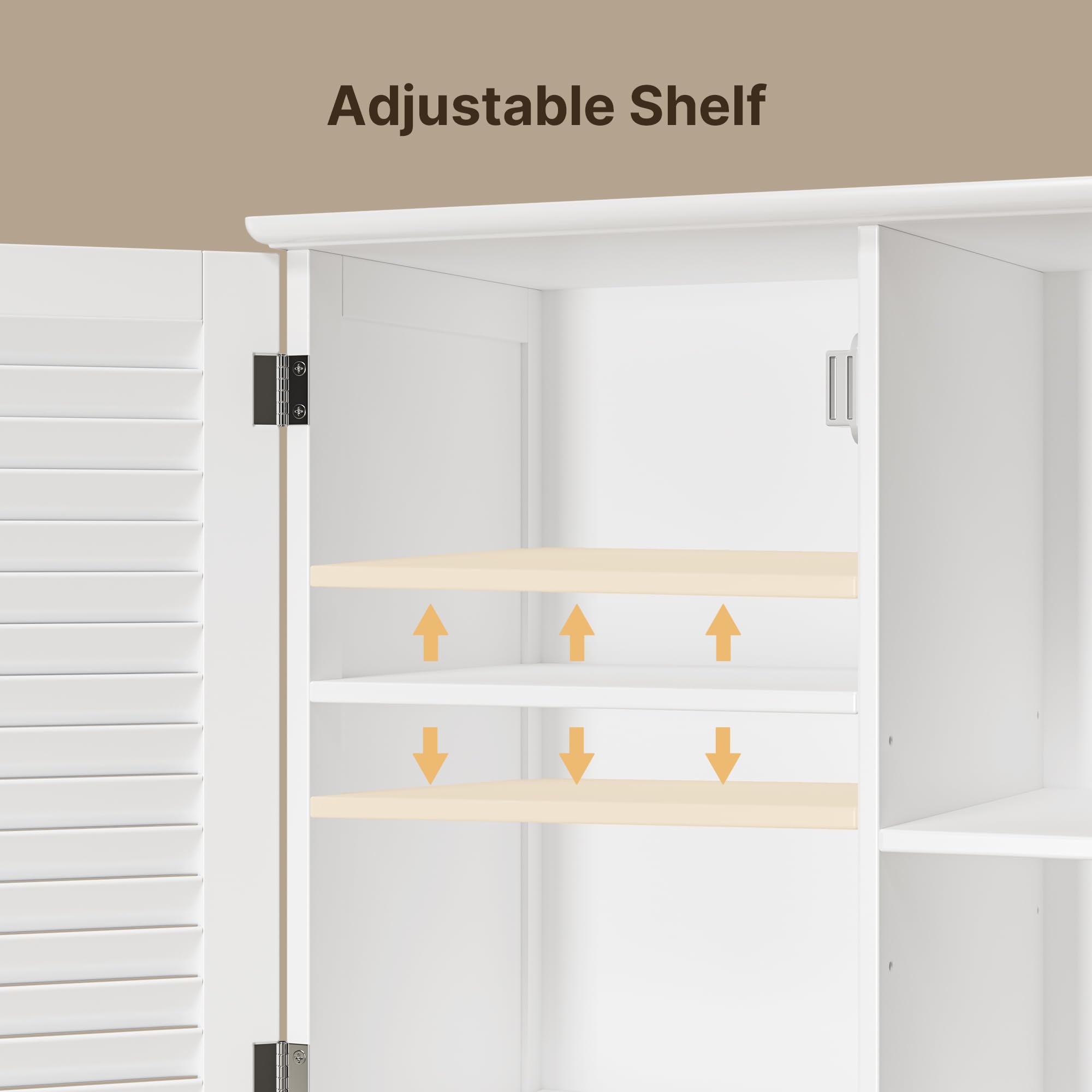 Xbro Mobile Salvaspazio Alto da Bagno con Cesto Portabiancheria, 2 Ante a Lamelle, 2 Cassetti e 8 Ripiani Aperti, Multiuso per Bagno, Cucina e Soggiorno, 60x37x170 cm, Bianco