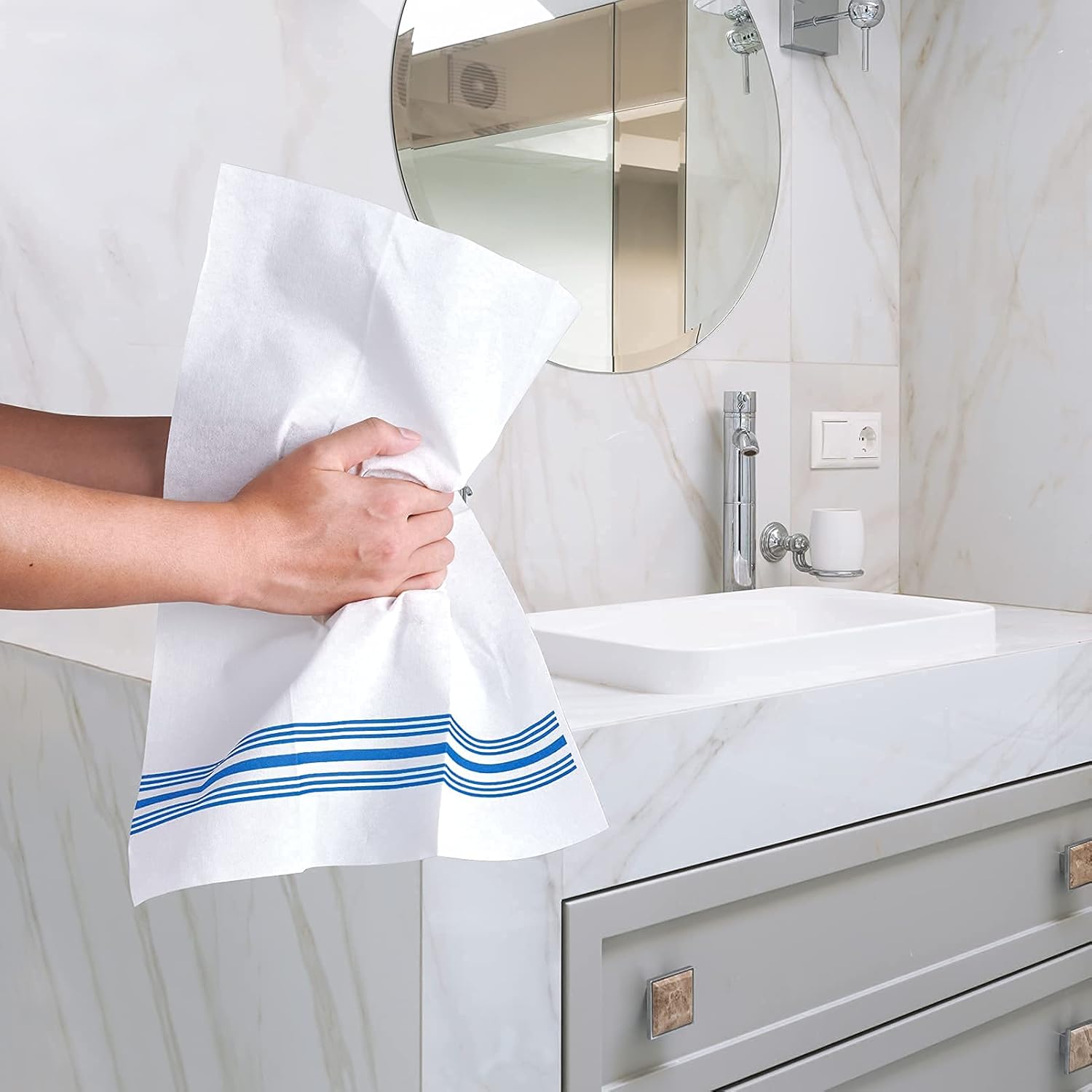 Vplus 150 PACK Guest Towels Disposable Bathroom, Decorative Bathroom Napkins, Soft, and Absorbent Disposable Paper Hand Towel for Dinners, Kitchen, Parties, Weddings, Christmas Party