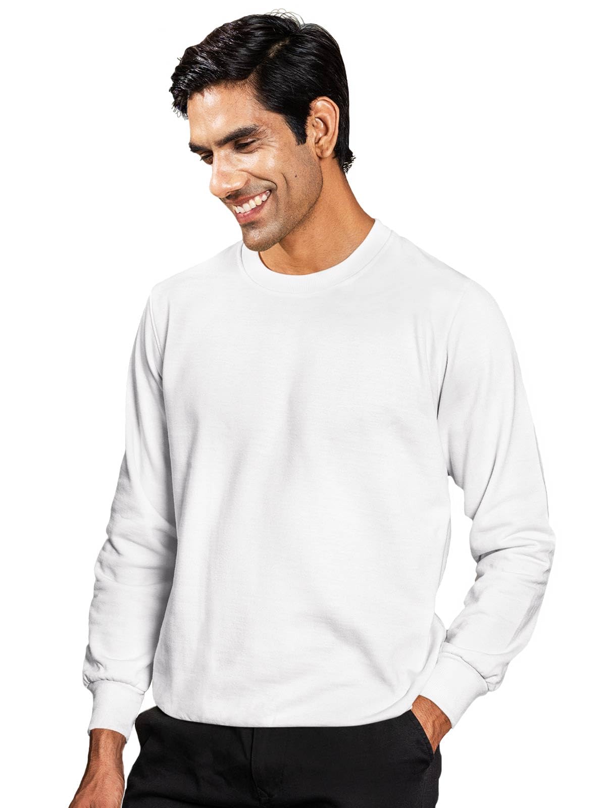 GhumakkadWarm Cotton Fleece Regular Fit Round Neck Full Sleeve Sweatshirt
