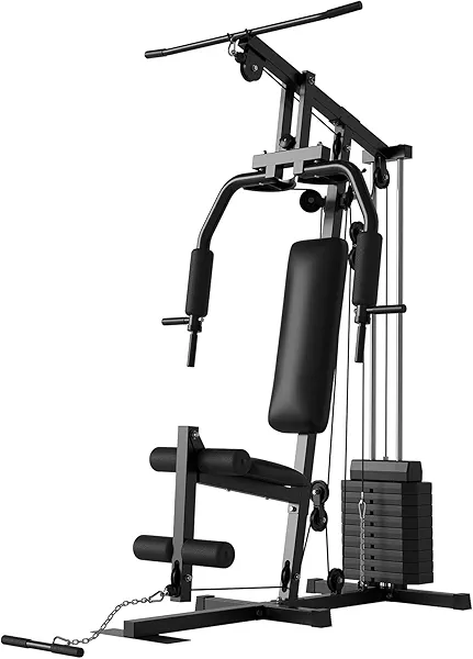 Home Gym, Multifunctional Weight Machine, Full Body Workout Station Exercise Equipment with 100LBS Weight Stack, All in One Home Gym with Pulley System for Strength Training