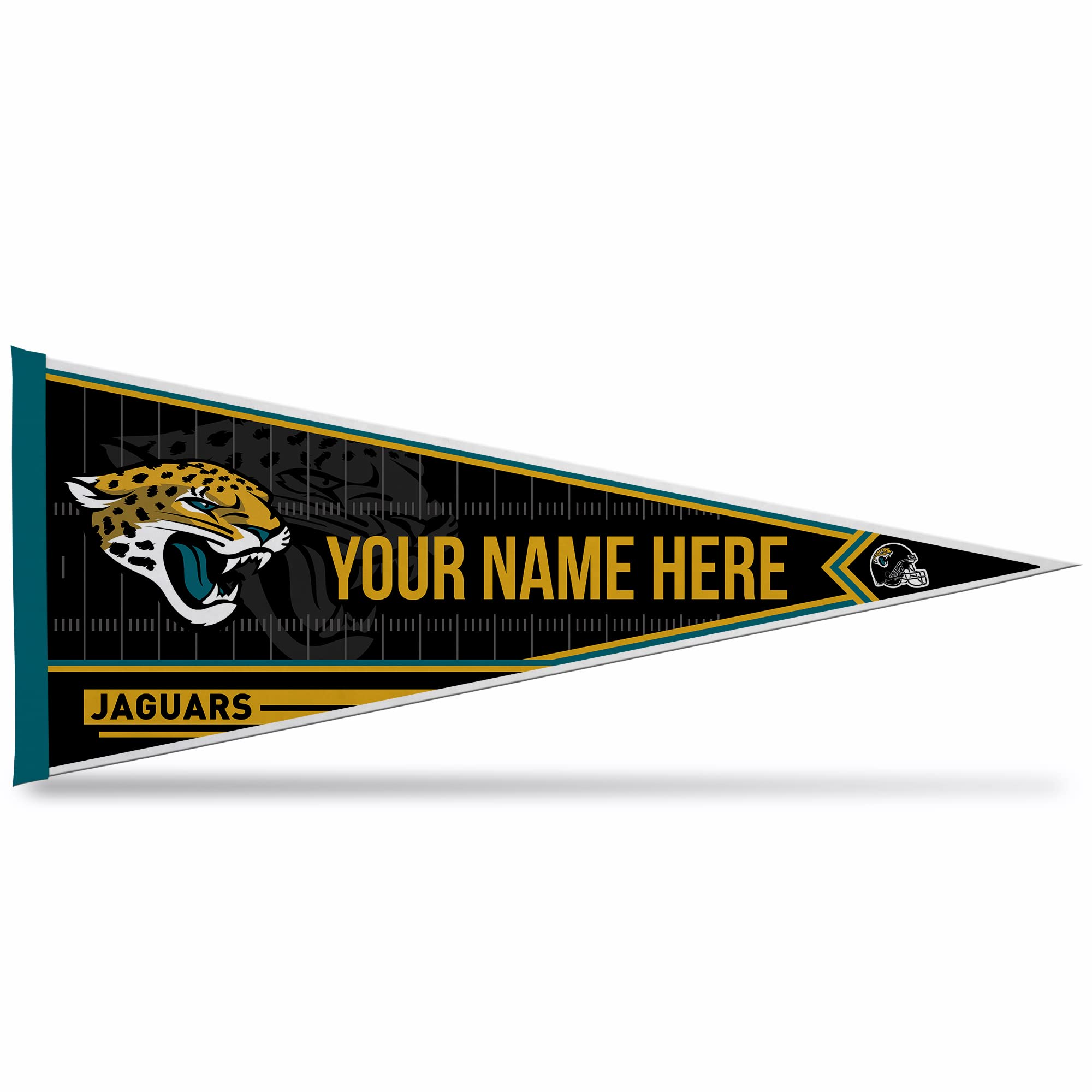 Rico Industries NFL Football Jacksonville Jaguars Personalized - Custom 12" x 30" Soft Felt Pennant - EZ to Hang