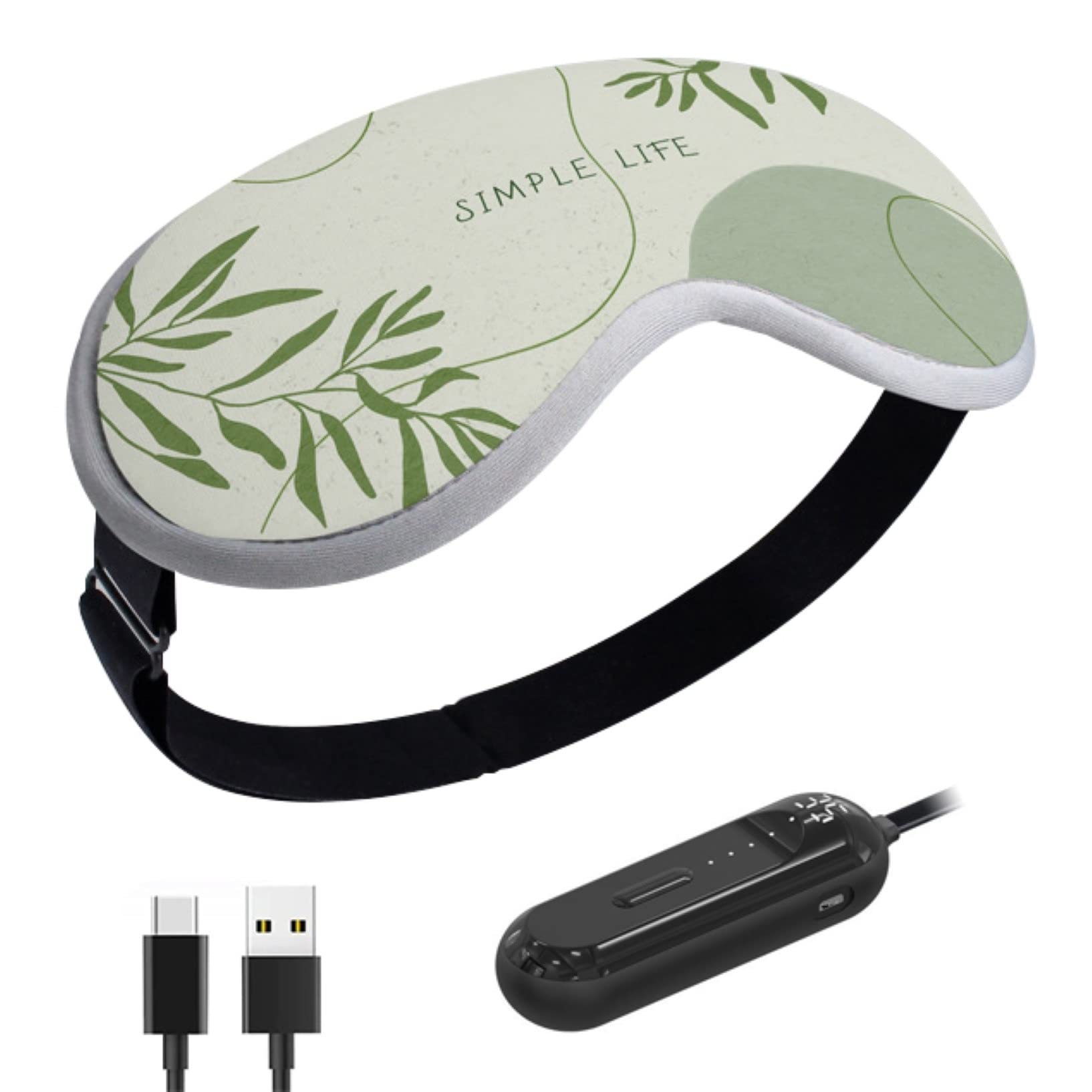 USB Rechargeable Multifunctional Heated Eye Mask with 3 Heat Settings 3D Contoured Eye Massager for Dry Eyes Color