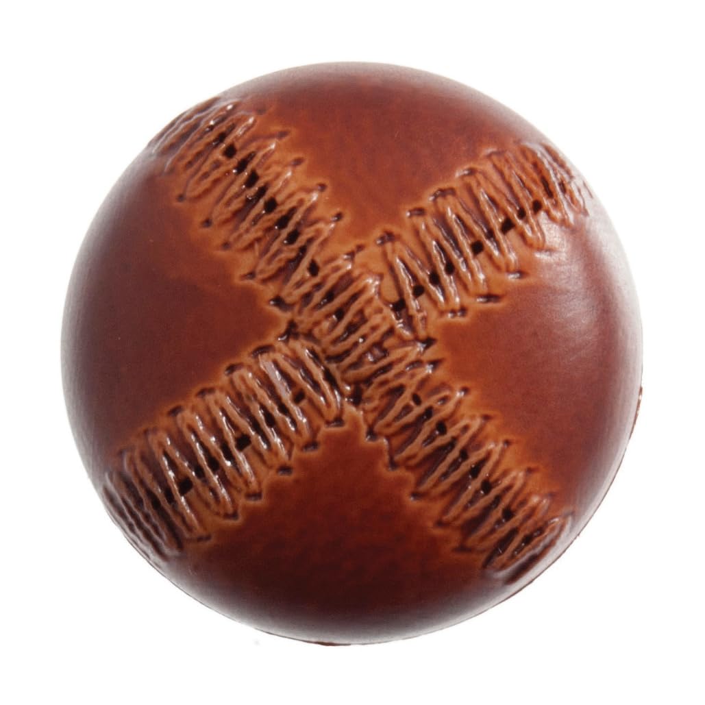 Imitation Leather Buttons – Tan 28 mm – Round Stitched with Shank – Pack of 10 – Great for Upholstery & Sewing – Giddy Square