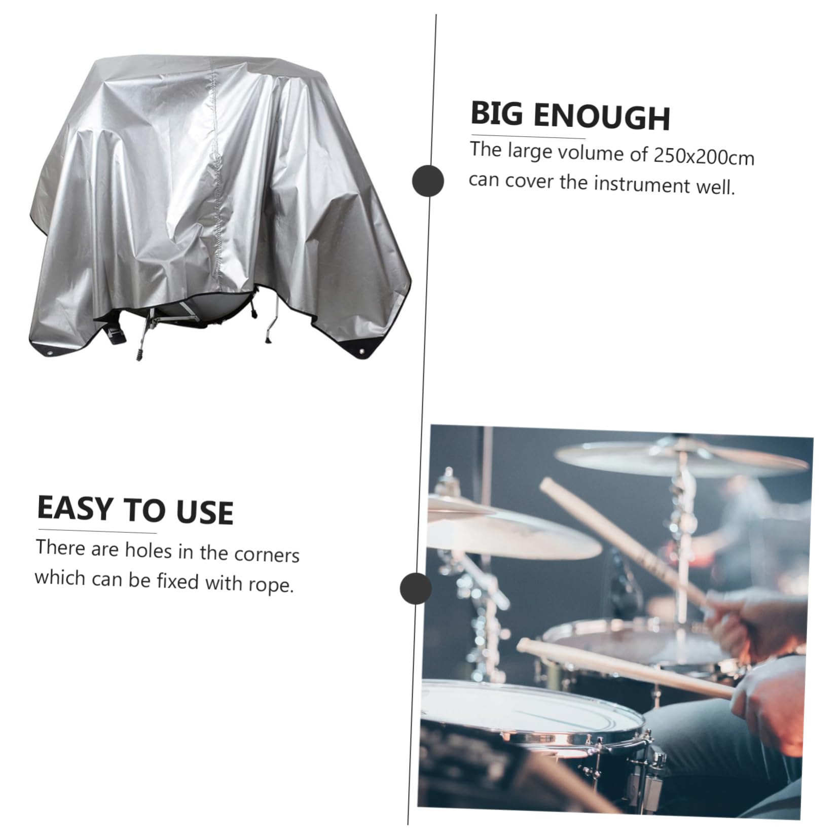 GALPADA Drum Cover Durable Musical Instrument Protection with UV Resistance for Drums and Jazz Instruments Easy to Clean and Store Convenient Design