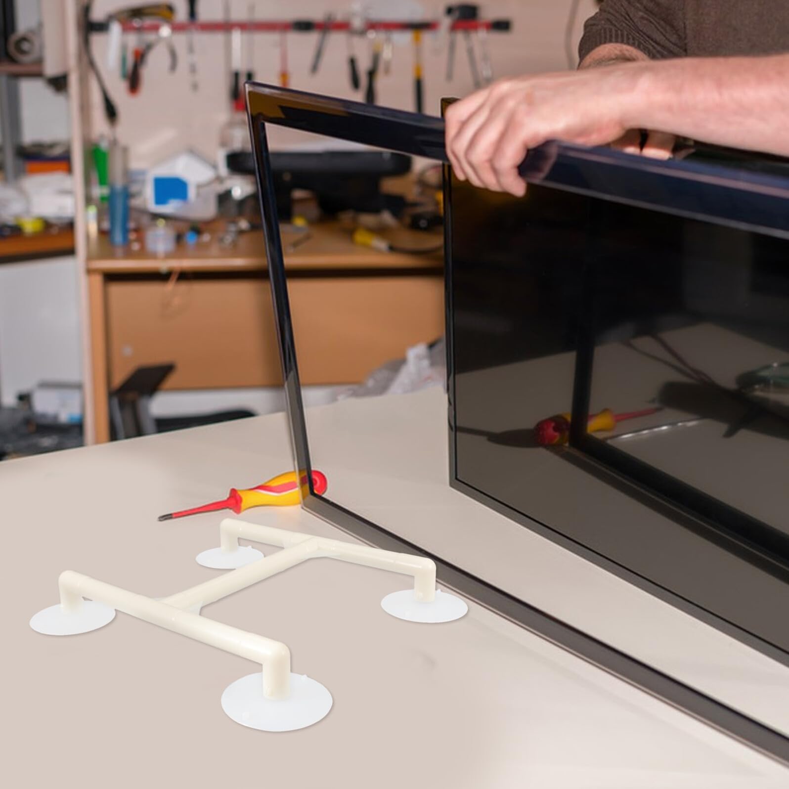 Ventose per Rimozione Schermo LCD Kit Professionale per Smontaggio Pannello Tv e Monitor Ventose in Gomma per Riparazioni Display