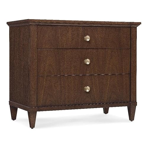 Archives Three-Drawer Nightstand in Dark Natural Wood Finish by Hooker