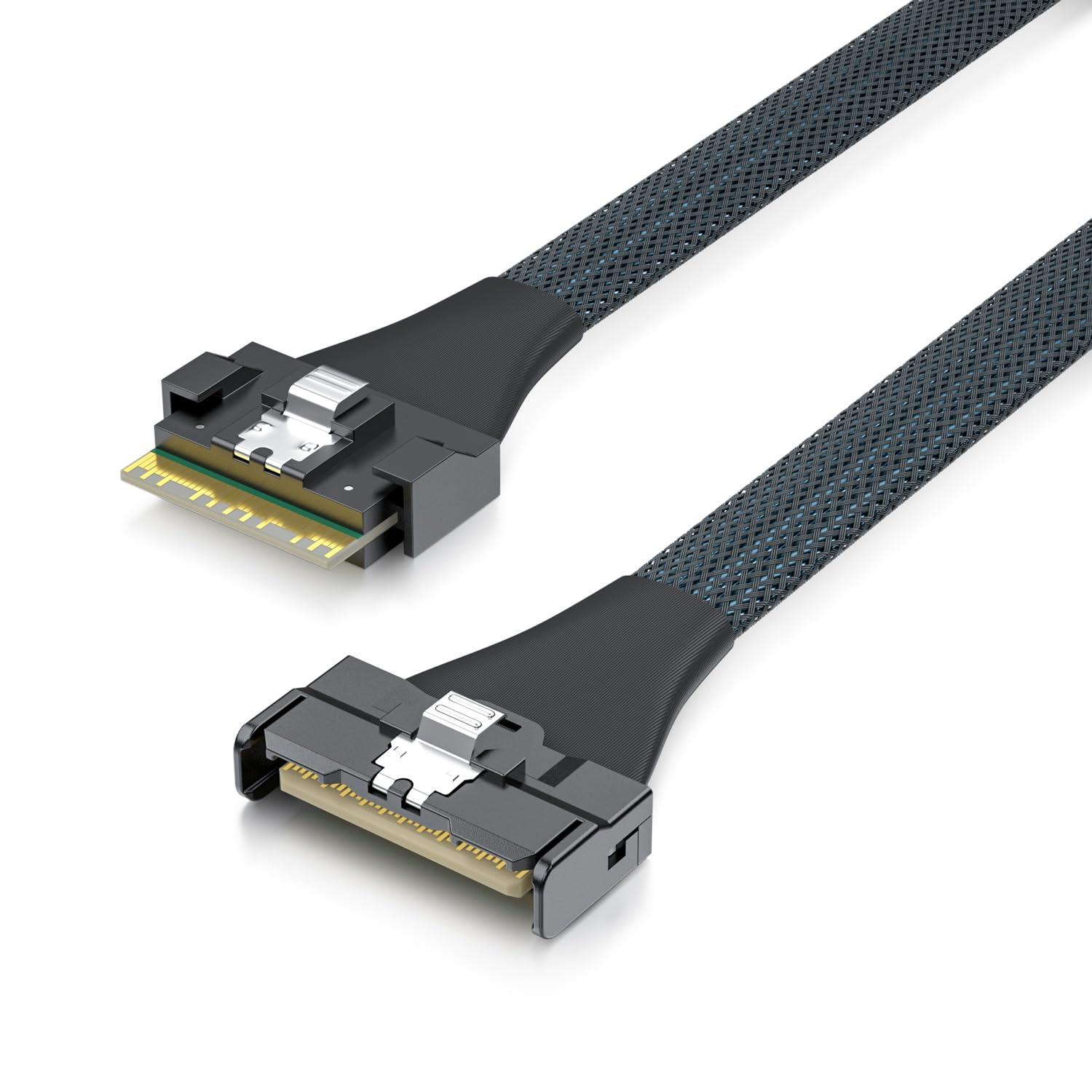 10Gtek SlimSAS SFF-8654 to MCIO SFF-TA-1016 8i Cable, Mini Cool Edge IO, Straight, PCIe4.0, 85-ohm, 0.75-m(2.46ft)