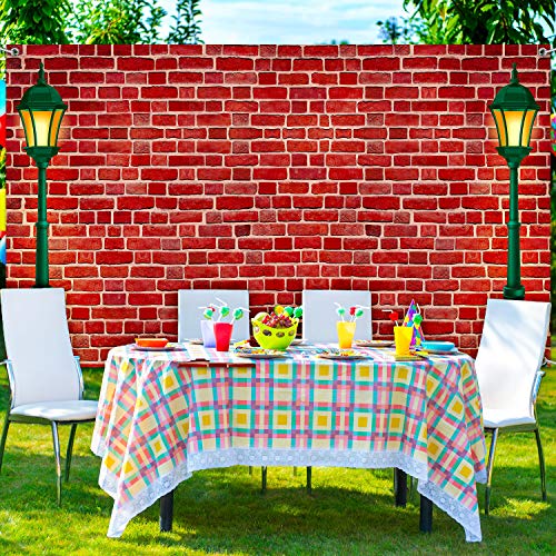 Fondo decorativo pared de ladrillo rojo 185x110 cm miniatura 5