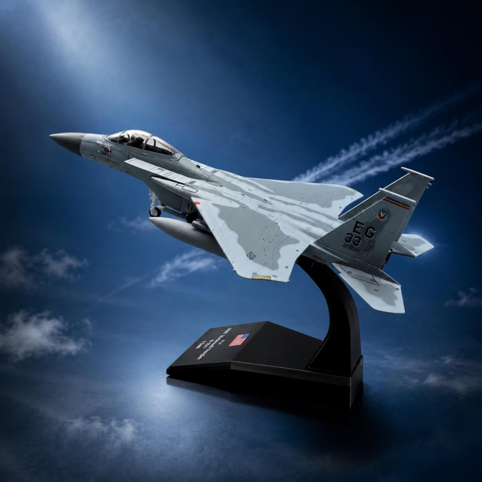 Modello Aereo F 15C da Caccia Aereo da Collezione Aeromodello Struttura in Lega con Base per Posizione Dinamica Adatto per Scrivania Vetrina Studio