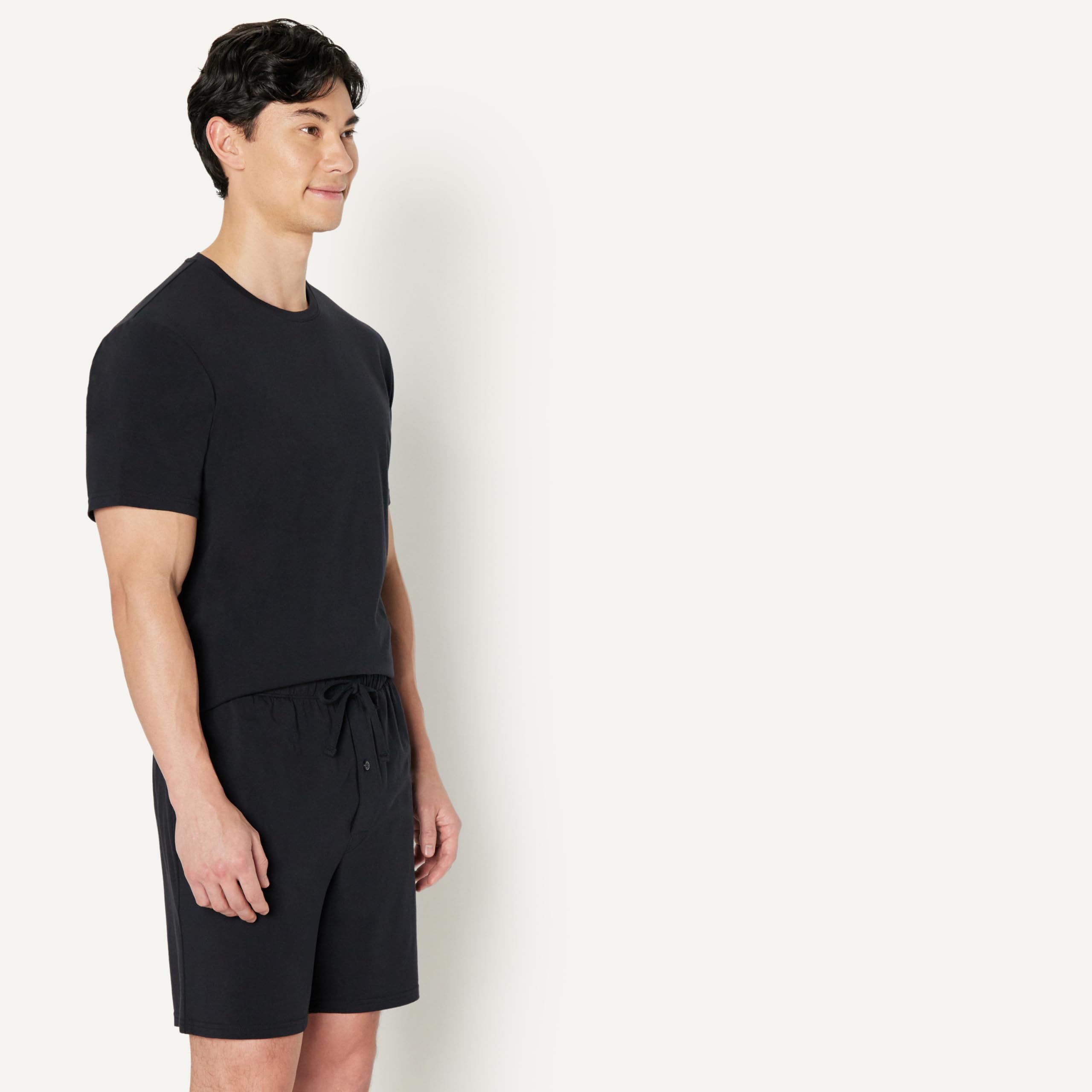 Amazon Essentials Hombre Conjunto de Pijama de algodón Modal, Camiseta Manga Corta y Pantalones Cortos