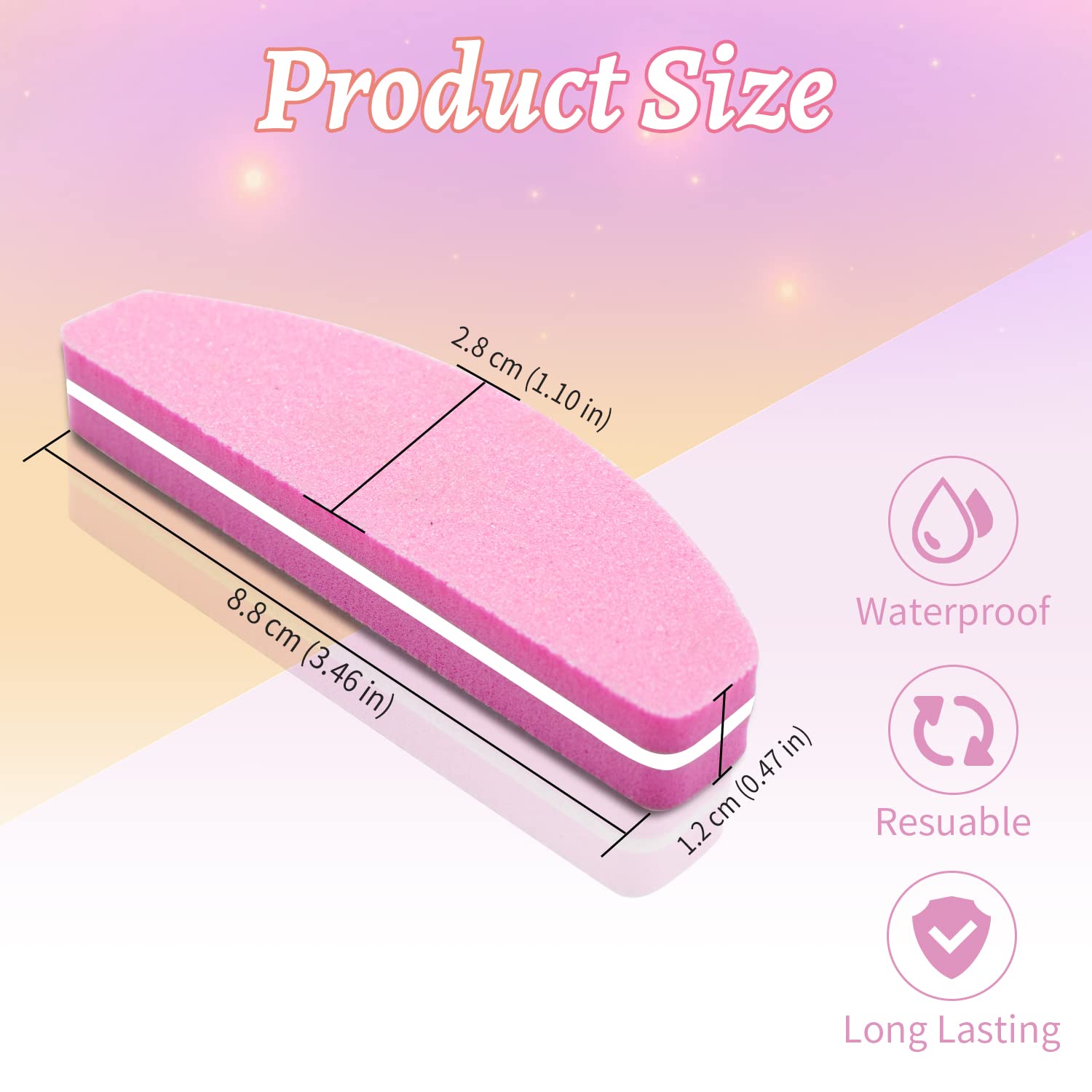 20 PCS Buffer per Unghie, Buffer Blocco per Unghie in Gel Acrilico Naturale, 100/180 Buffer Unghie Professionale per Levigatura per Smalto a Doppia Faccia (Rosa)