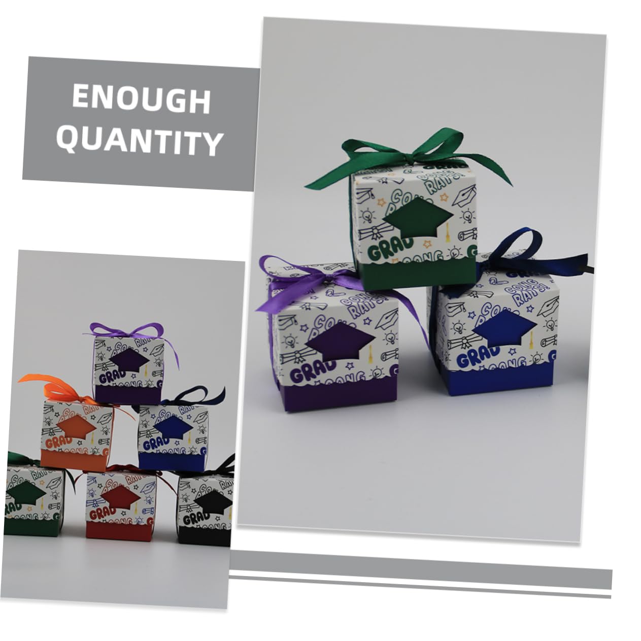 MUCKLILY 50stücke Abschlussfeier Süßigkeitenboxen aus Papier Tischdekorationsboxen für Partys Kleine Geschenkboxen für Gastgeschenke