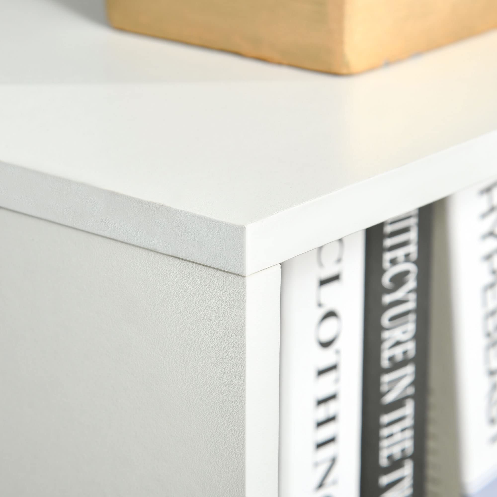 HOMCOM Estantería para Libros con 3 Estantes Abiertos y Cajón Librería Moderno para Almacenamiento Juguetes CDs Plantas 40x30x129,5 cm Blanco