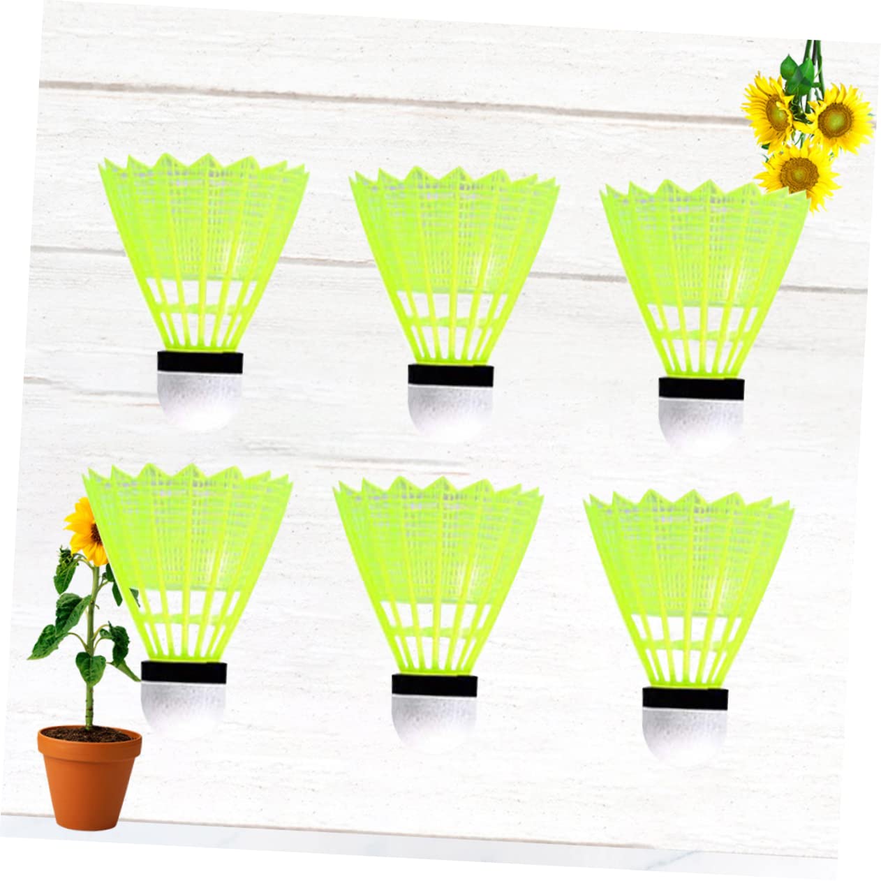 CORHAD Outdoor Badminton Set 6pc Nylon Shuttlecocks High Elasticity Durable for Training Fitness and Family Games