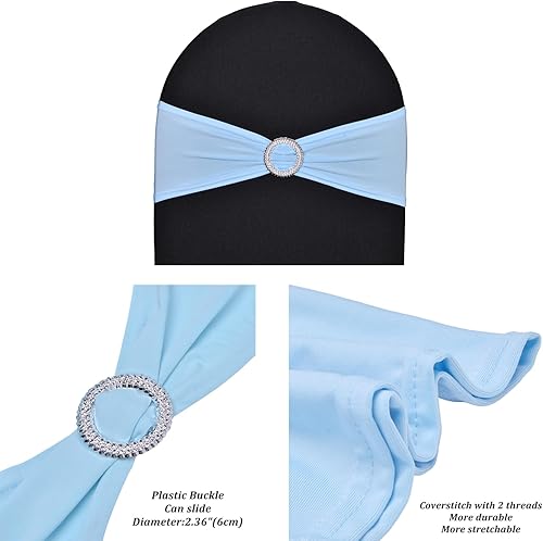 Miniatura 2 de 10 bandas elásticas de elastano para decoración de bodas, fiestas, banquetes, lazos elásticos para silla con hebilla, para eventos, cumpleaños,