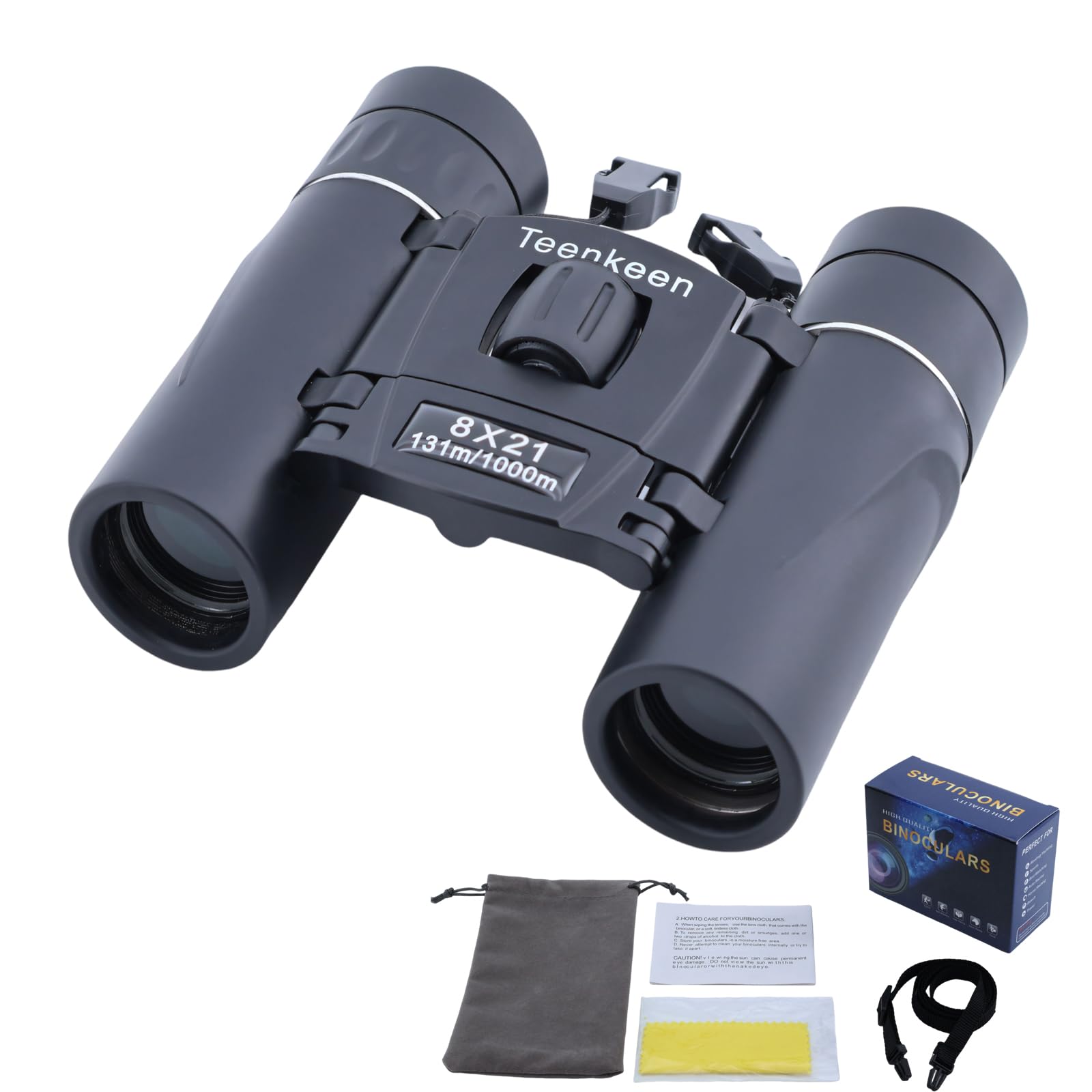 8x21 Compact Binoculars for Adults & Kids, Portable Foldable