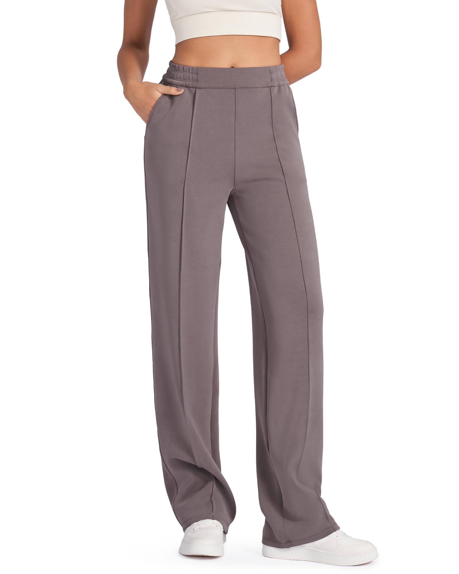 G4Free Smoofit Modal Soft Women Wide Leg Sweatpants with Pockets Yoga Pants Casual Lounge Trousers Petite/Regular/Tall