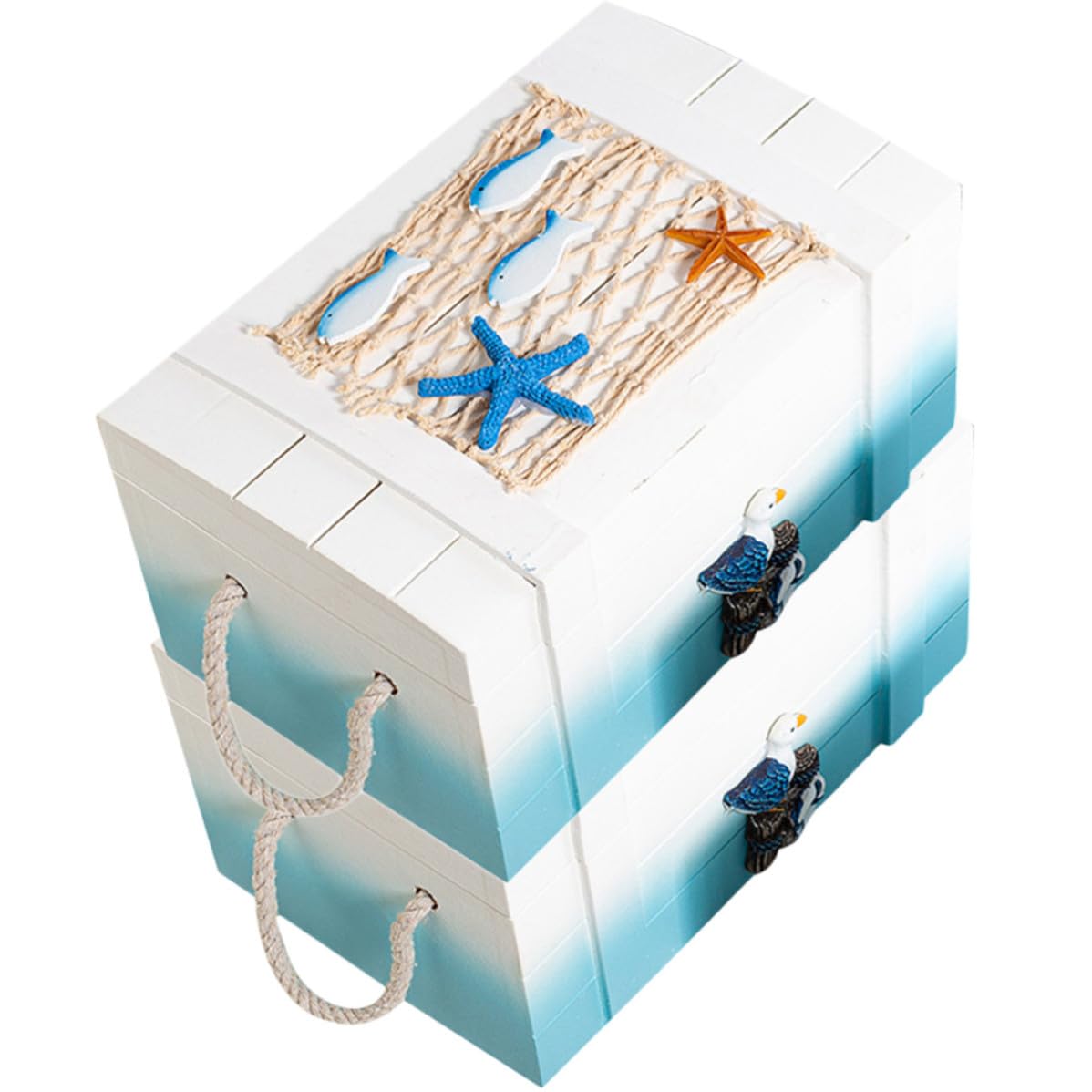 DOITOOL Mediterrane Aufbewahrungsbox für Ringe und Armbänder 2 Stück Dekorative Schmuckkästchen für Zuhause und Outdoor Praktische Aufbewahrung für Familie und Freunde