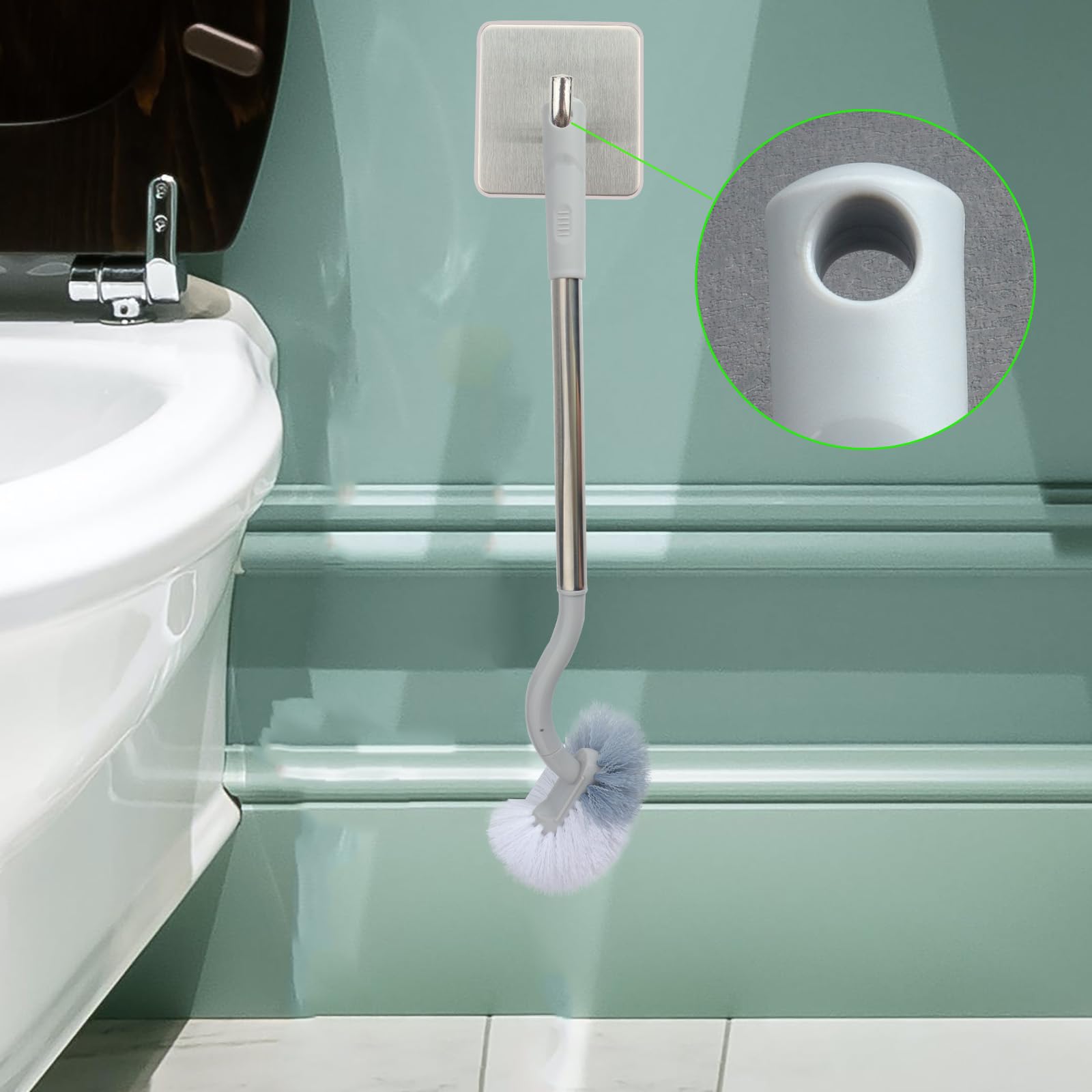 Lot de 2 brosses de toilette, brosse de toilette, brosse de toilette, brosse de nettoyage, brosse d'urinoir de rechange, avec nettoyeur de bord beige, gris et blanc Lot de 2 brosses de toilette, brosse de toilette, brosse de toilette, brosse de nettoyage, brosse d'urinoir de rechange, avec nettoyeur de bord beige, gris et blanc
