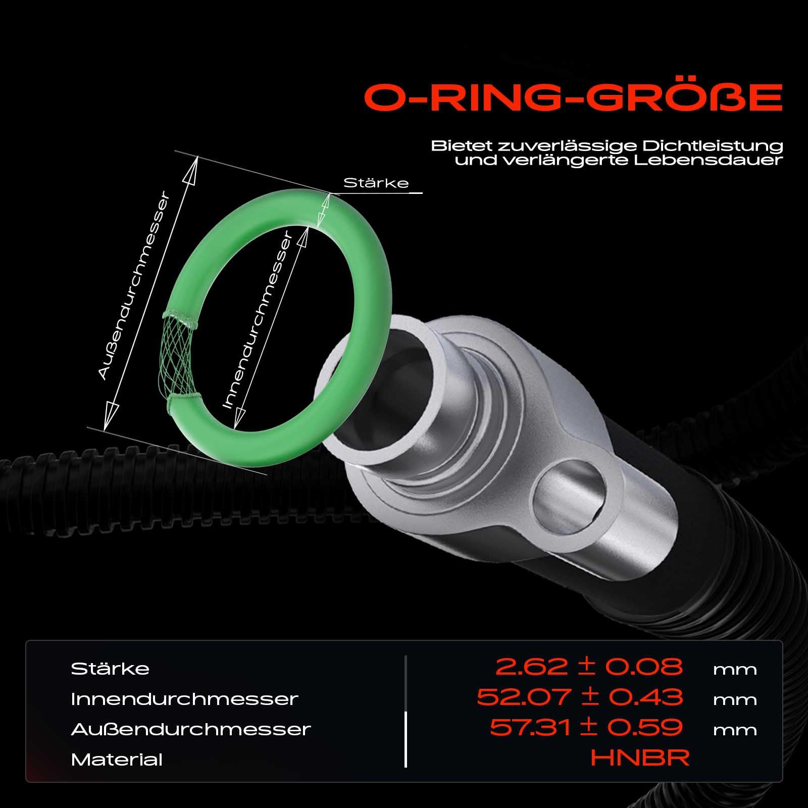 Frankberg Juego de juntas tóricas para aire acondicionado (50 unidades) | Exact ID(52.07±0.43mm), Exact CS(2.62±0.08mm), HNBR, 50 unidades