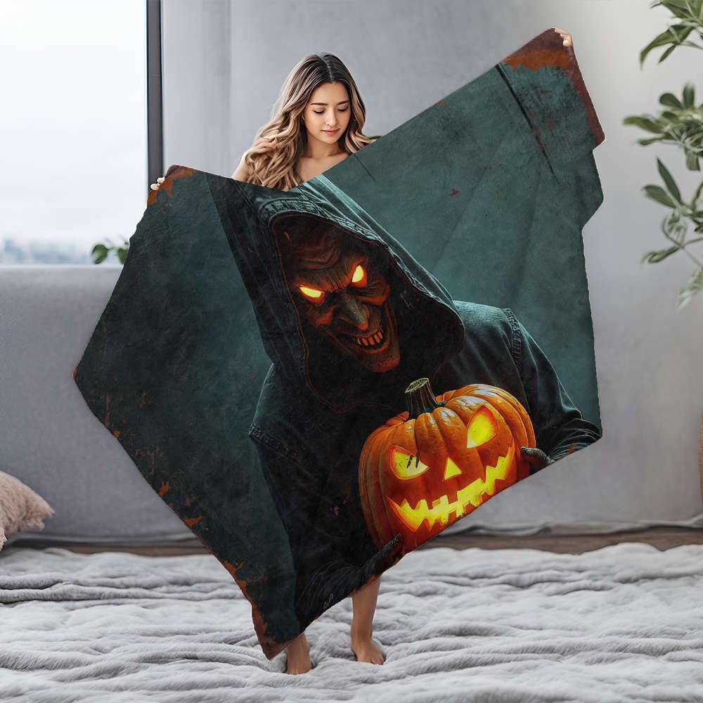 Couverture personnalisée bébé motif citrouille lumineuse Halloween pour des nuits douces