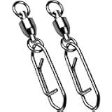 High Strength Snap Swivels Stainless Bearing Rolling Fishing Swivel Freshwater Snap Swivels Fishing Clip Steel Black Nickel