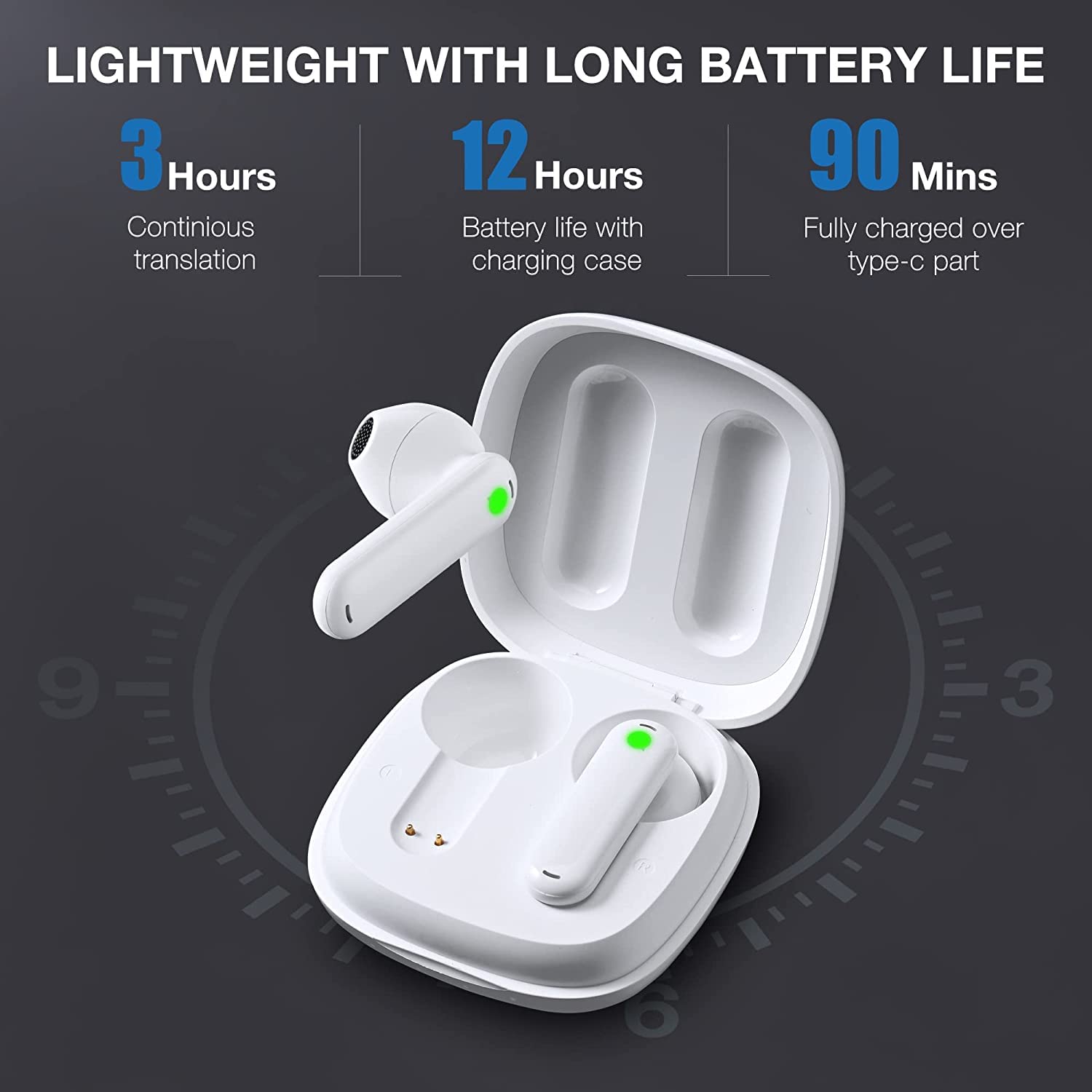 旅行用家電 Timekettle WT2 Edge Timekettle WT2 Edge /W3 Real-TimeTranslator Earbuds Device