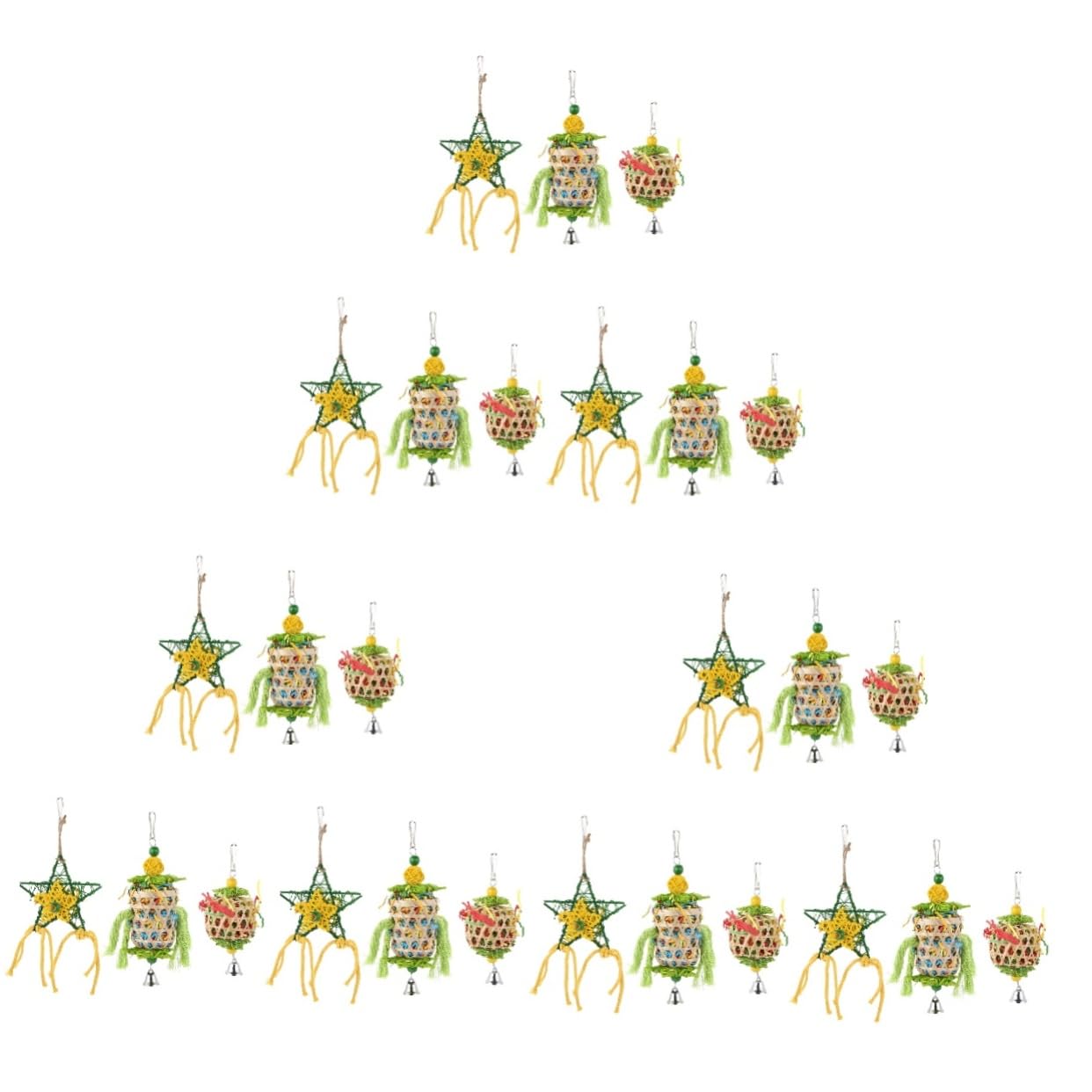 Housoutil 9pièces Jouets De Confort pour Oiseaux De Compagnie Jouets Suspendus à Mâcher pour Perroquets Et Oiseaux Accessoires Amusants pour Animaux Domestiques