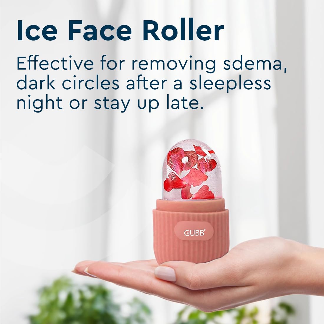 GUBB Ice Roller for Face,Eyes & Neck | Face Ice Roller, Ice Roller for Face Massager, Reusable Silicone Facial Ice Roller For Glowing & Tighten Skin (Pink) - Image 5 thumbnail