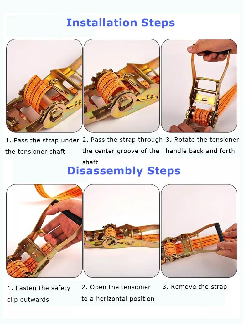 Cinghia A Cricchetto - Cinghie Di Tensione Con Cricchetto 4 X 2000 Kg 6 M Cinghie Di Fissaggio Ratchet Tie Downs Cinghie Di Tensione Per Trasporto Merce(W1mm/0.04in,L9m/354in)